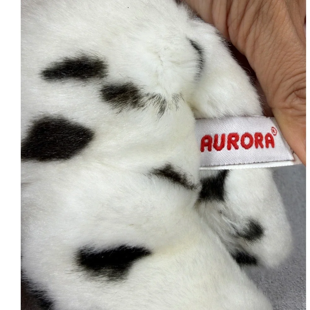 Aurora Dalmatian Dog Plush Stuffed Animal Black White Spotted Puppy 11 Inch